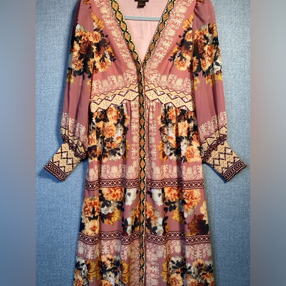 Anthropologie Vineet Bahl Embroidered Maxi Dress Size XSP - Picture 3 of 12